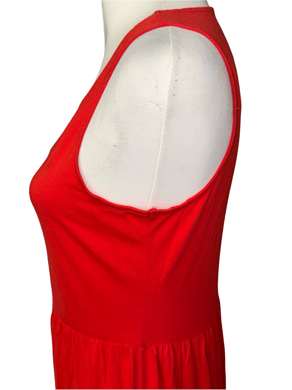 J. Crew Tiered knit maxi dress Bright Cerise Red sz XS cotton nwt new - Picture 4 of 11